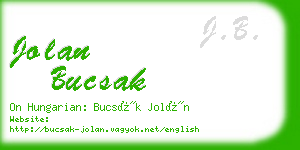 jolan bucsak business card